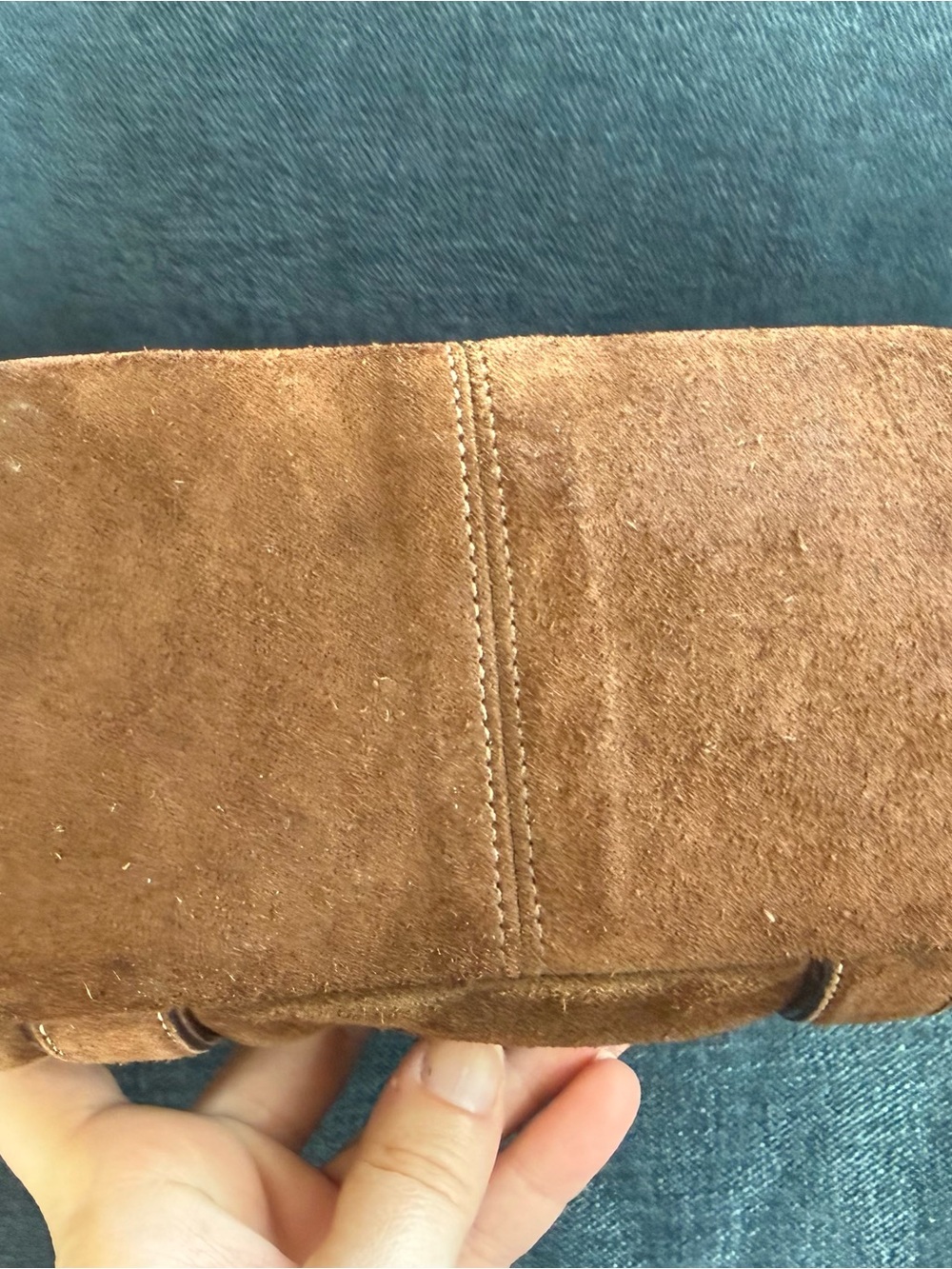 Coach Brown Suede Women’s Tote Bag w/leather straps - Picture 7 of 7